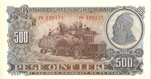 Albania 500 Lek 1957 - UNC