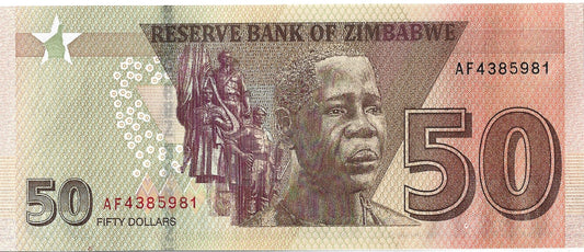 Zimbabwe 50 Dolarów 2020 - UNC