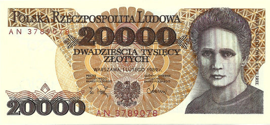 20 000 Złotych 1989 - UNC