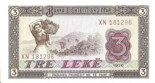 Albania 3 Lek 1976 - UNC