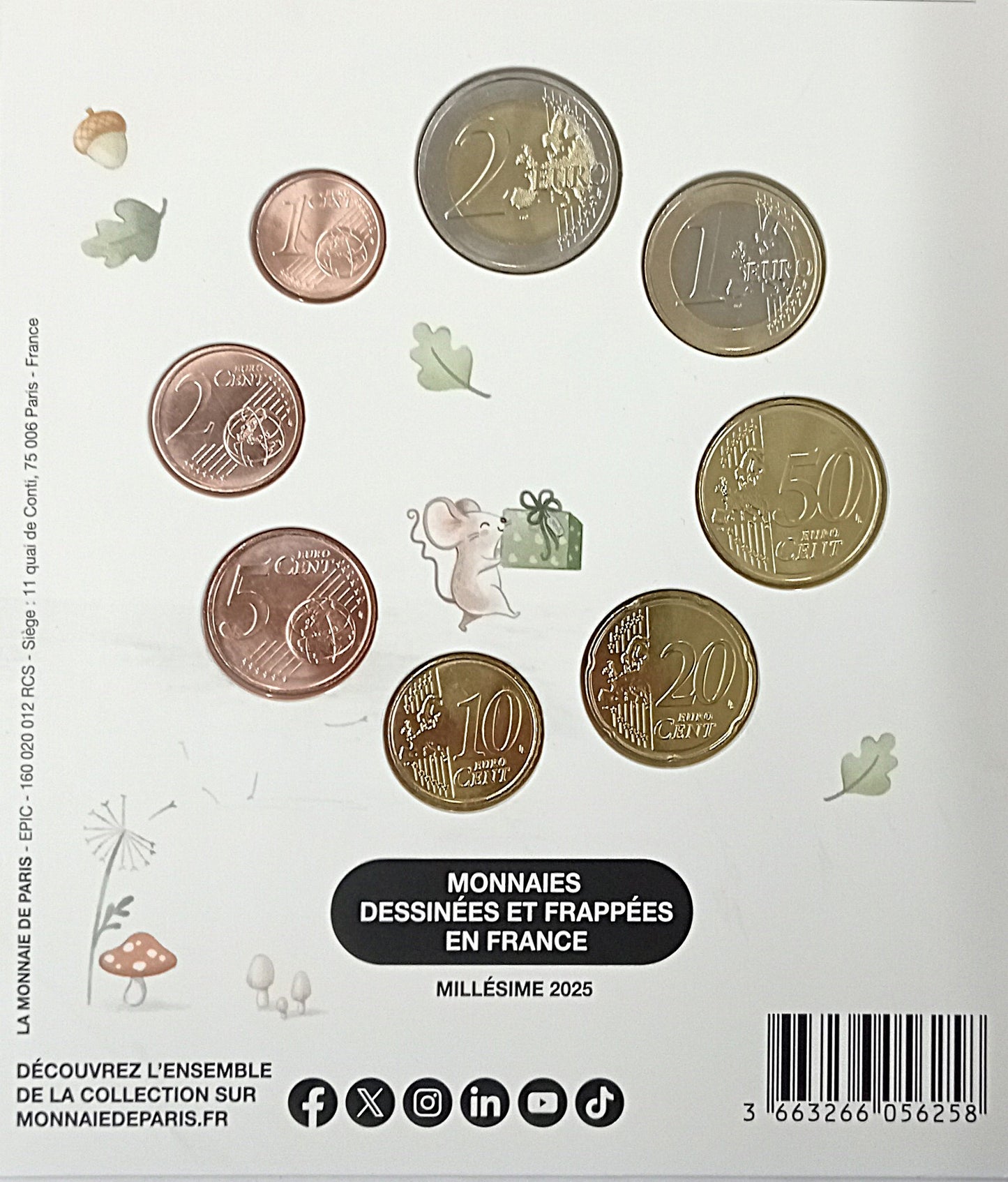 Francja zestaw monet 1 cent do 2 euro 2025