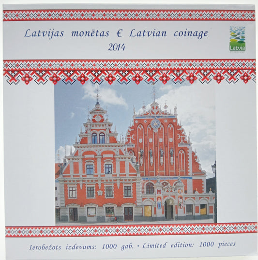 Łotwa Różne euro (zestaw) 2014