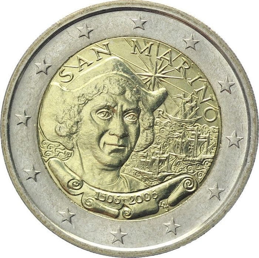 San Marino 2 euro 2006 500 rocznica śmierci Krzysztofa Kolumba