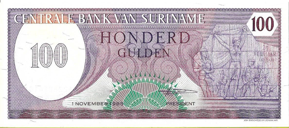 Surinam 100 Gulden 1985 - UNC