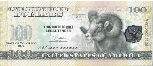 USA 100 Dolarów 2022 Colorado Commemorative Dollar